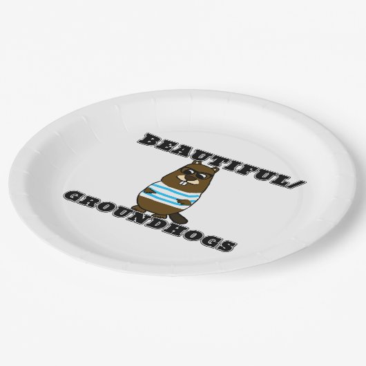 Mooi/Grondhogs Papieren Bordje (Gekanteld)