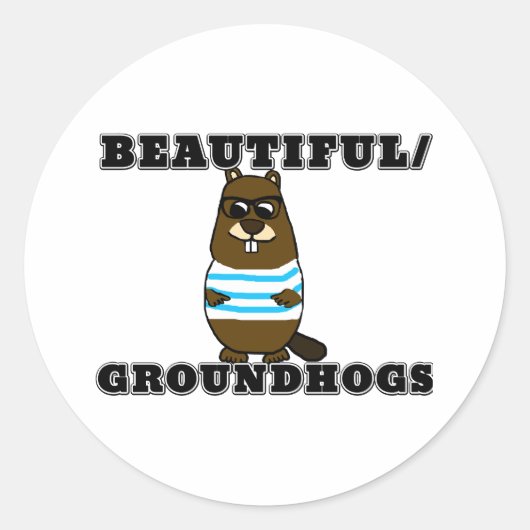 Mooi/Grondhogs Ronde Sticker (Voorkant)