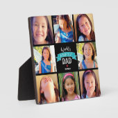 Mooi Grootste Papa Teal Banner 8 Foto Collage Fotoplaat (Voorkant)