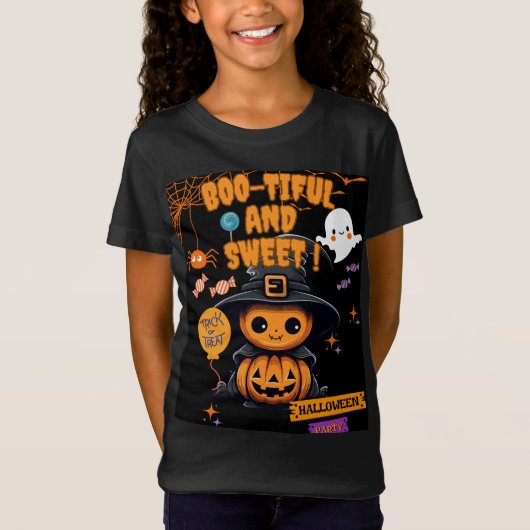 Mooi Halloween Kinder T-shirt | Spooky Pumpkin (Voorkant)