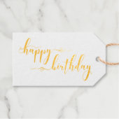 Mooi Happy Birthday Script Font Gold Cadeaulabels (Voorkant (horizontaal))