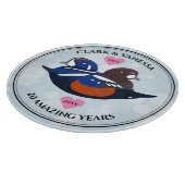 Mooi Harlequin Ducks Lovebird Snijplank (Hoek)