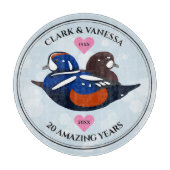 Mooi Harlequin Ducks Lovebird Snijplank (Voorkant)