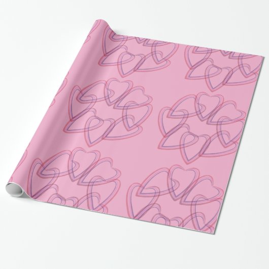 Mooi hart cirkelpatroon cadeaupapier (Uitgerold)
