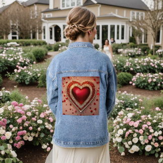 Mooi hart met diamanten denim jacket