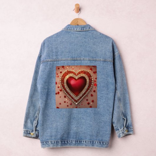 Mooi hart met diamanten denim jacket (Hangar)