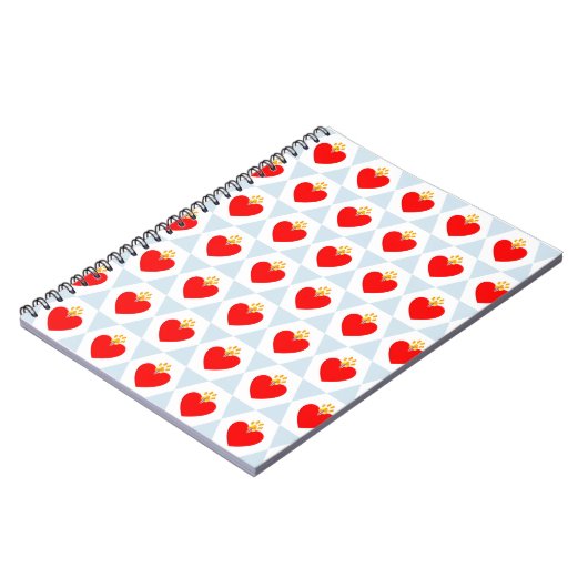 Mooi hart met Paw Pattern Notitieboek (Linkerzijde)
