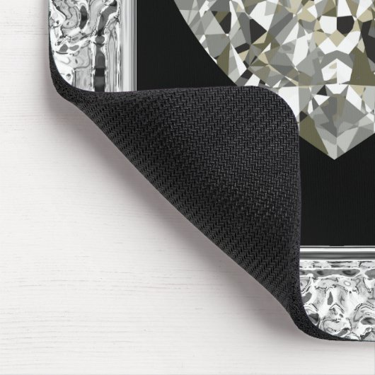 Mooi hart van diamanten Mousepad Muismat (Hoek)