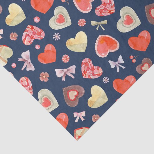 Mooi hartenpatroon tissuepapier (Detail)