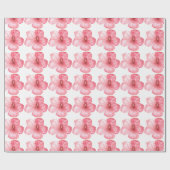 Mooi Hawaiaans Roze Bloemig Meisjesachtig Elegant Cadeaupapier (Vlak)