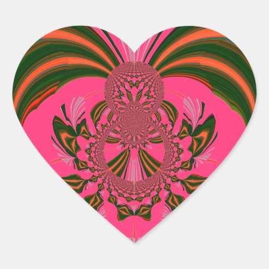 Mooi Heerlijk Afrikaans Heet Roze Rood Gouden Groe Hart Sticker (Voorkant)