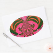 Mooi Heerlijk Afrikaans Heet Roze Rood Gouden Groe Ovale Sticker (Envelop)