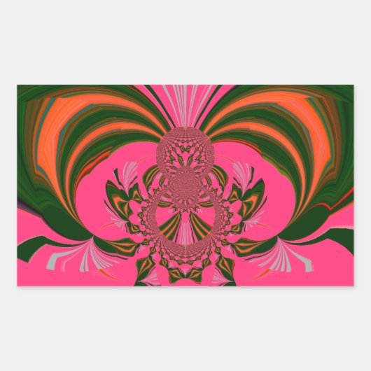 Mooi Heerlijk Afrikaans Heet Roze Rood Gouden Groe Rechthoekige Sticker (Voorkant)