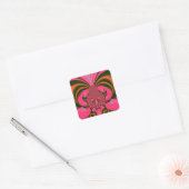 Mooi Heerlijk Afrikaans Heet Roze Rood Gouden Groe Vierkante Sticker (Envelop)