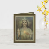 Mooi Heilig Hart van Jezus Wenskaart Kaart (Gele Bloem)