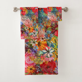 Mooi helder kleurrijk Abstract bloemenpatroon Bad Handdoek