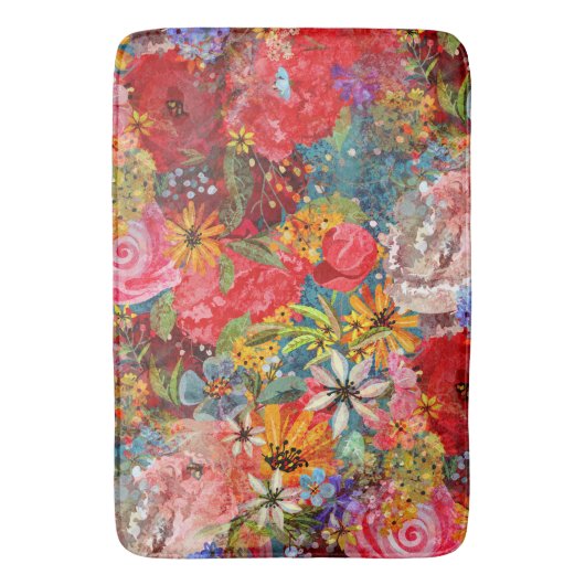 Mooi helder kleurrijk Abstract bloemenpatroon Badmat (Voorkant Verticaal)