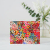 Mooi helder kleurrijk Abstract bloemenpatroon Briefkaart (Staand voorkant)