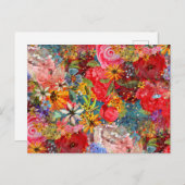 Mooi helder kleurrijk Abstract bloemenpatroon Briefkaart (Voorkant / Achterkant)