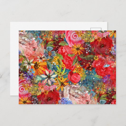 Mooi helder kleurrijk Abstract bloemenpatroon Briefkaart (Voorkant / Achterkant)