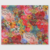 Mooi helder kleurrijk Abstract bloemenpatroon Cadeaupapier (Vlak)