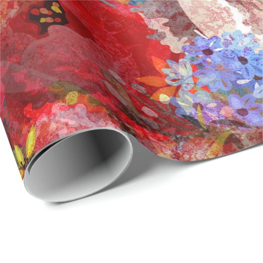 Mooi helder kleurrijk Abstract bloemenpatroon Cadeaupapier (Rol Hoek)