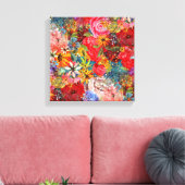 Mooi helder kleurrijk Abstract bloemenpatroon Canvas Afdruk (Insitu (Woonkamer))