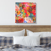 Mooi helder kleurrijk Abstract bloemenpatroon Canvas Afdruk (Insitu (Slaapkamer))