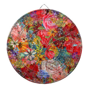 Mooi helder kleurrijk Abstract bloemenpatroon Dartbord