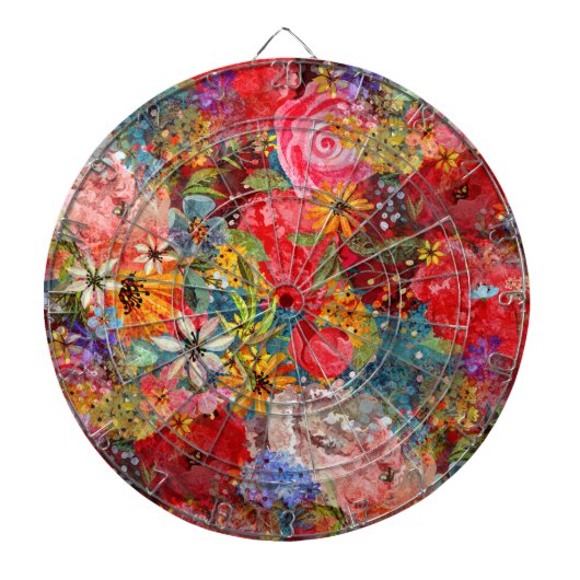 Mooi helder kleurrijk Abstract bloemenpatroon Dartbord (Voorkant)