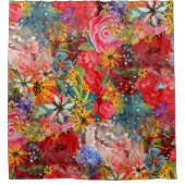Mooi helder kleurrijk Abstract bloemenpatroon Douchegordijn (Voorkant)