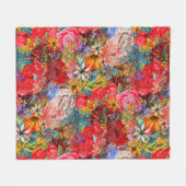 Mooi helder kleurrijk Abstract bloemenpatroon Fleece Deken (Voorkant (Horizontaal))
