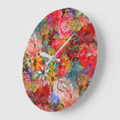 Mooi helder kleurrijk Abstract bloemenpatroon Grote Klok (Hoek)