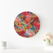 Mooi helder kleurrijk Abstract bloemenpatroon Grote Klok (Huis)