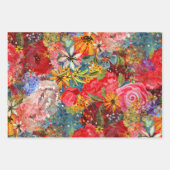 Mooi helder kleurrijk Abstract bloemenpatroon Inpakpapier Vel (Voorkant)