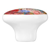 Mooi helder kleurrijk Abstract bloemenpatroon Keramische Knop (Zijkant)