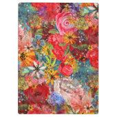 Mooi helder kleurrijk Abstract bloemenpatroon Klembord (Achterkant)