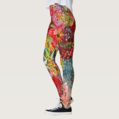 Mooi helder kleurrijk Abstract bloemenpatroon Leggings (Links)