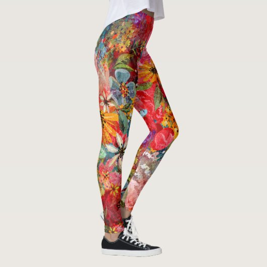 Mooi helder kleurrijk Abstract bloemenpatroon Leggings (Rechts)