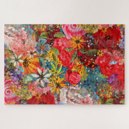 Mooi helder kleurrijk Abstract bloemenpatroon Legpuzzel