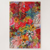 Mooi helder kleurrijk Abstract bloemenpatroon Legpuzzel (Verticaal)