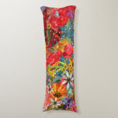 Mooi helder kleurrijk Abstract bloemenpatroon Lichaamskussen (Voorkant Verticaal)