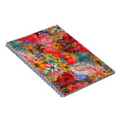 Mooi helder kleurrijk Abstract bloemenpatroon Notitieboek (Rechterzijde)