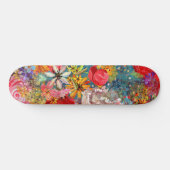 Mooi helder kleurrijk Abstract bloemenpatroon Persoonlijk Skateboard (Horizontaal)