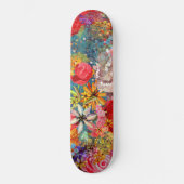 Mooi helder kleurrijk Abstract bloemenpatroon Persoonlijk Skateboard (Voorkant)