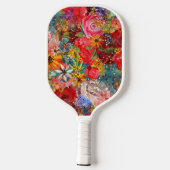 Mooi helder kleurrijk Abstract bloemenpatroon Pickleball Paddle (Achterkant)