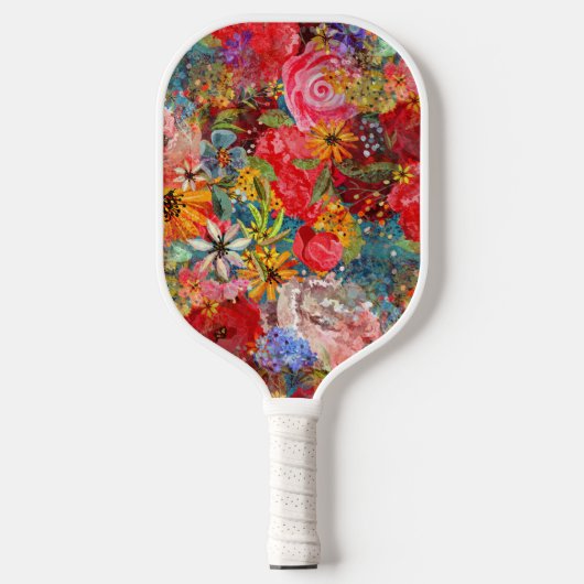 Mooi helder kleurrijk Abstract bloemenpatroon Pickleball Paddle (Voorkant)