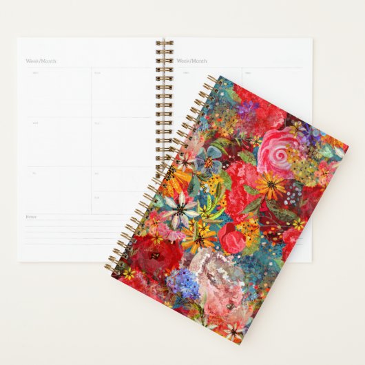 Mooi helder kleurrijk Abstract bloemenpatroon Planner (Display)
