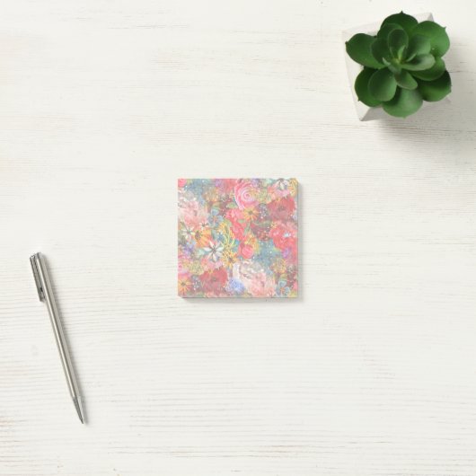 Mooi helder kleurrijk Abstract bloemenpatroon Post-it® Notes (Kantoor)