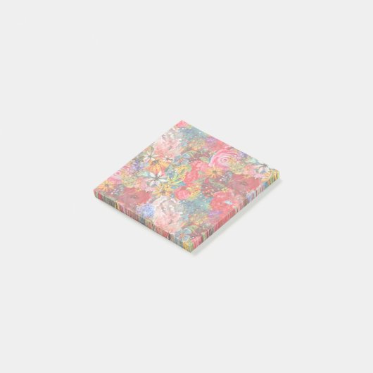 Mooi helder kleurrijk Abstract bloemenpatroon Post-it® Notes (Schuin)
